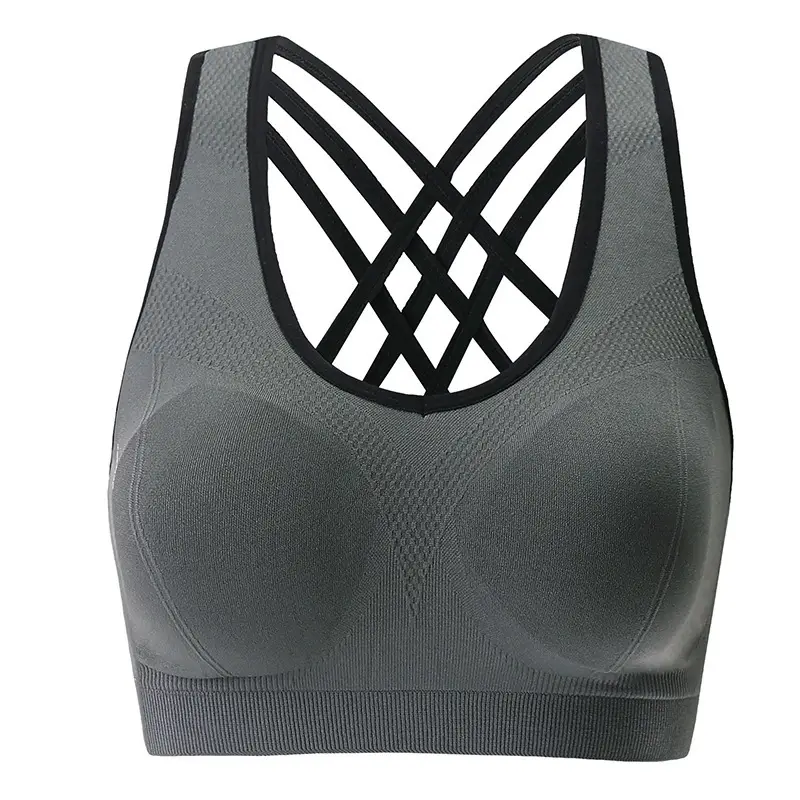White Cross Back Sports Bra for Yoga Running - Image 6