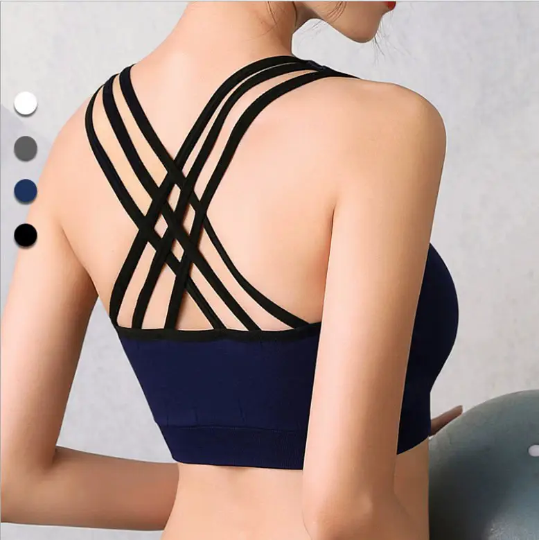 White Cross Back Sports Bra for Yoga Running - Image 8