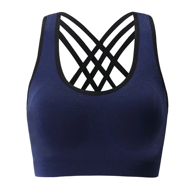 White Cross Back Sports Bra for Yoga Running - Image 4