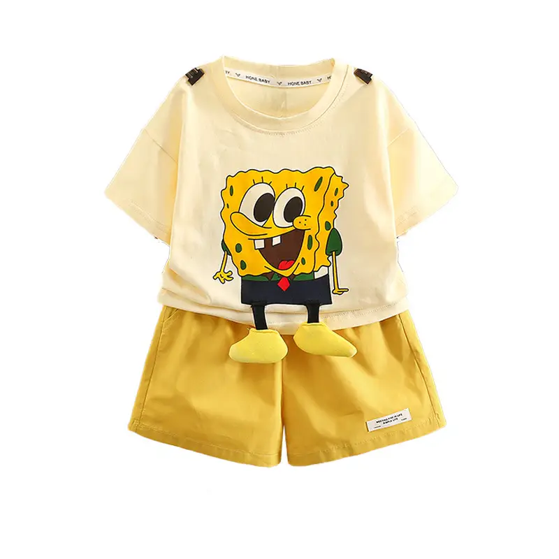 Boys Yellow Cartoon Shorts 2025 Summer Set - Image 5