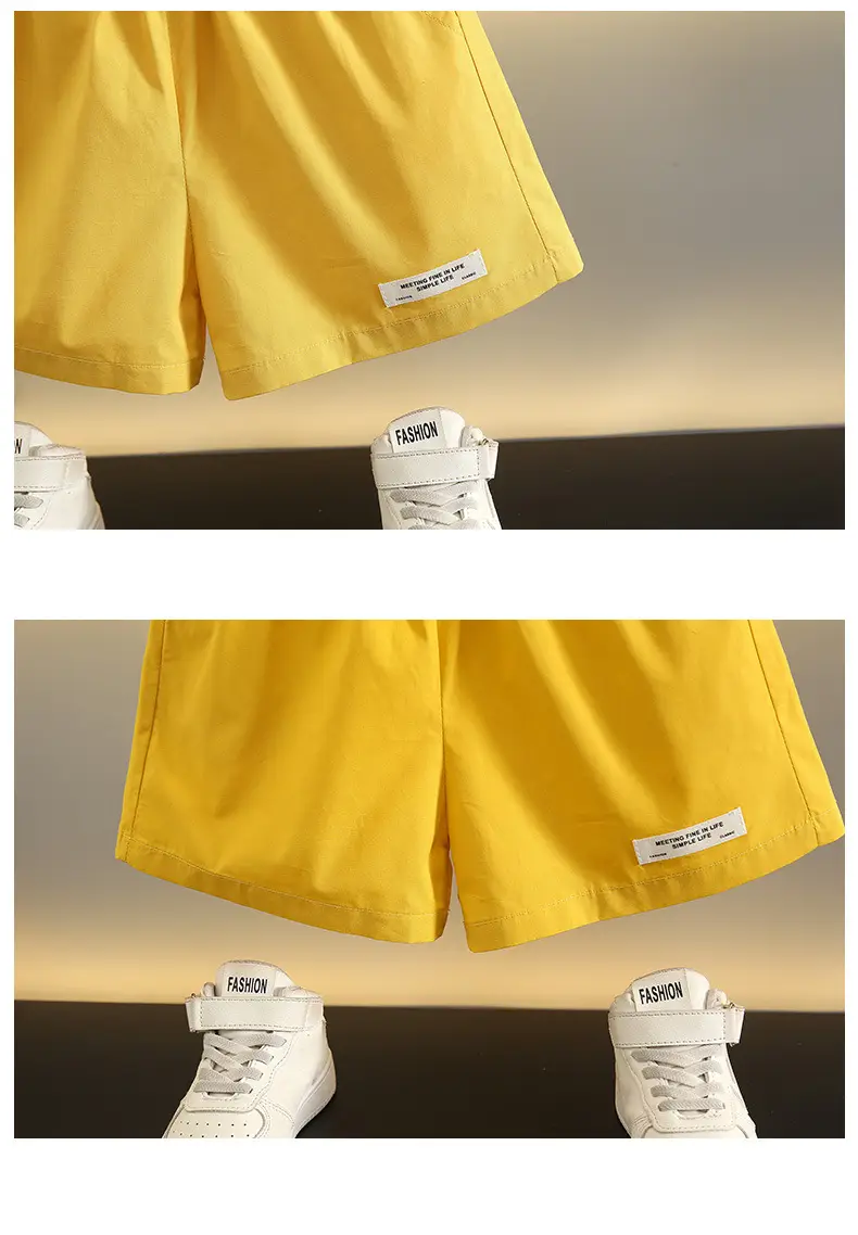 Boys Yellow Cartoon Shorts 2025 Summer Set — feature 12