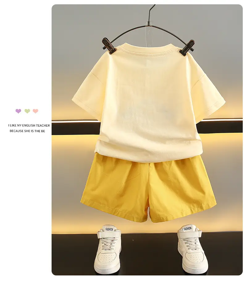 Boys Yellow Cartoon Shorts 2025 Summer Set — feature 7