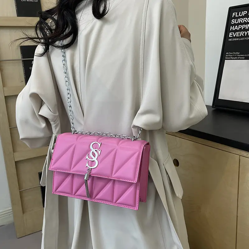 Blue Chain Crossbody Bag for Women
