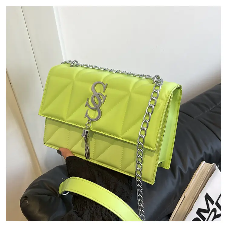 Blue Chain Crossbody Bag for Women