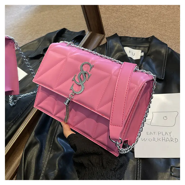 Blue Chain Crossbody Bag for Women