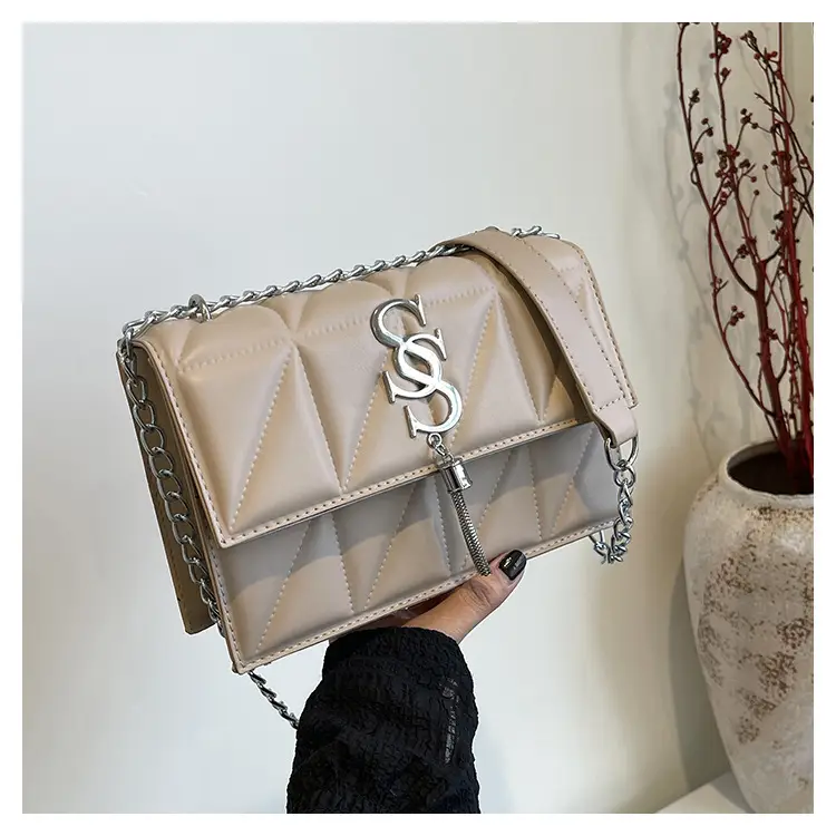 Blue Chain Crossbody Bag for Women