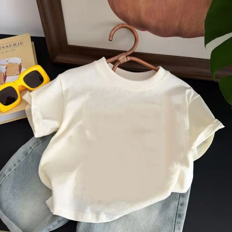 Children's Cotton Floral T-Shirt Short Sleeve Boys Medium