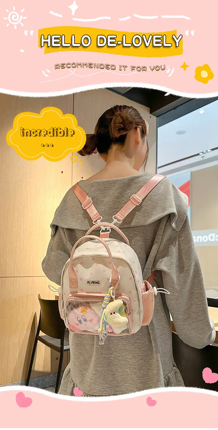 Cute Transparent Dual-Purpose Backpack for Girls — feature 1