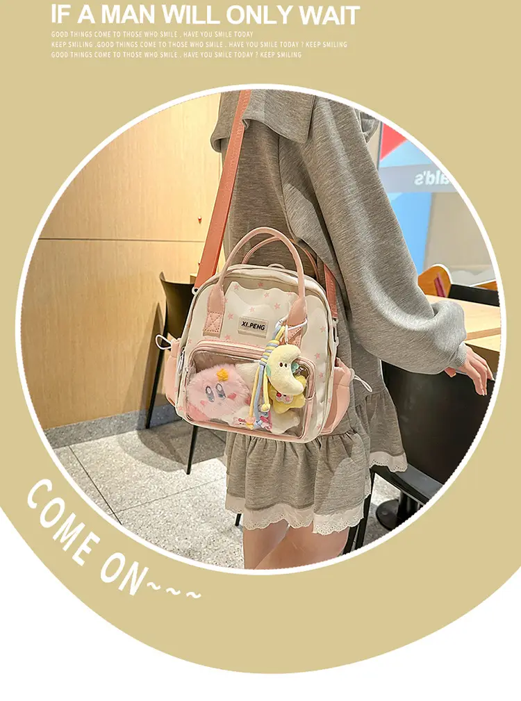 Cute Transparent Dual-Purpose Backpack for Girls — feature 6