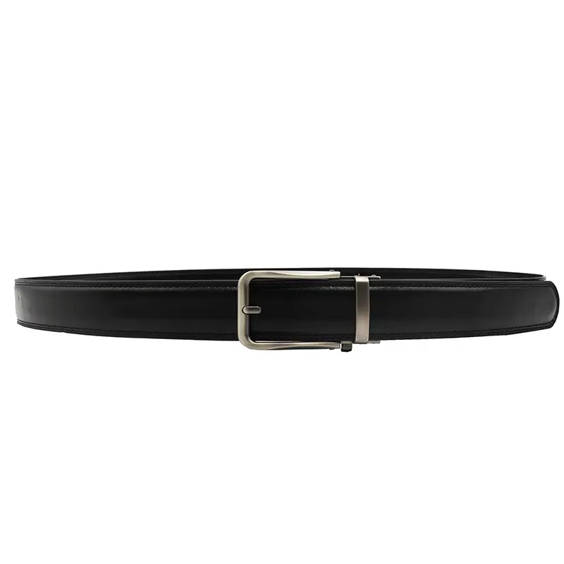 10-Color Export Men's Click Belt Fake Pin Belt Automatic Buckle Two-Layer Cowhide Leather Belt — feature 17
