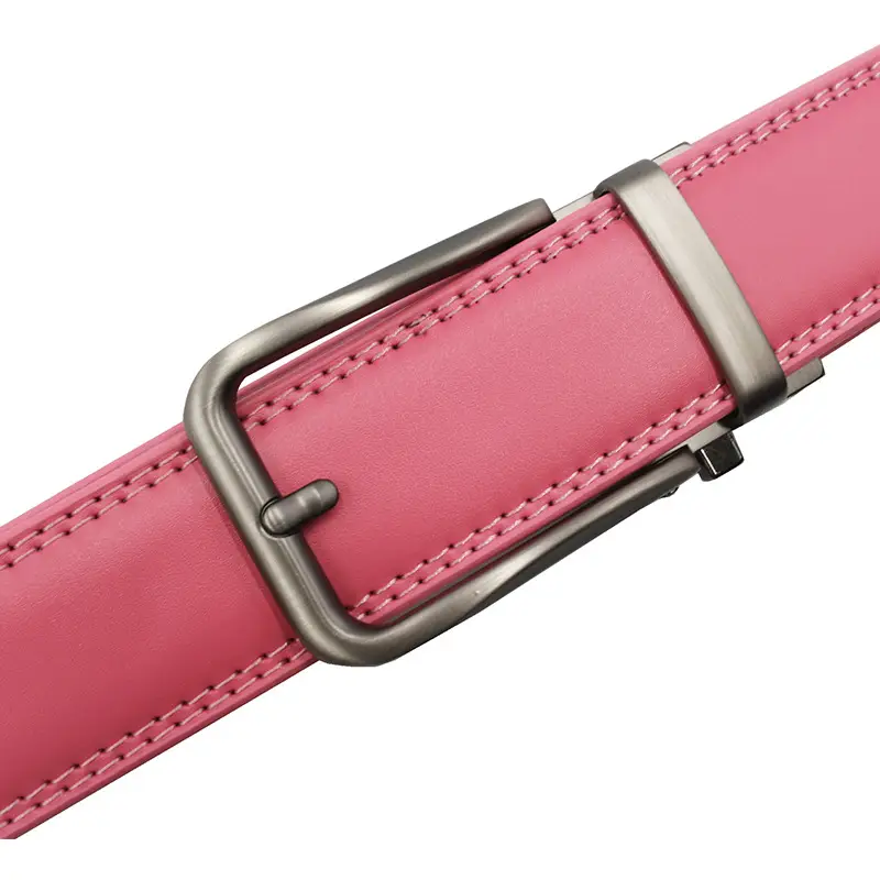 10-Color Export Men's Click Belt Fake Pin Belt Automatic Buckle Two-Layer Cowhide Leather Belt — feature 23