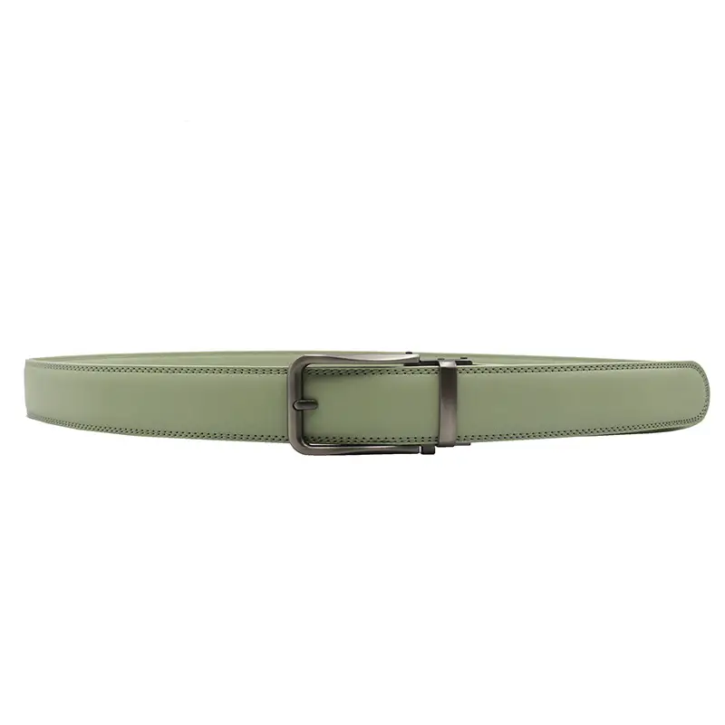 10-Color Export Men's Click Belt Fake Pin Belt Automatic Buckle Two-Layer Cowhide Leather Belt — feature 32