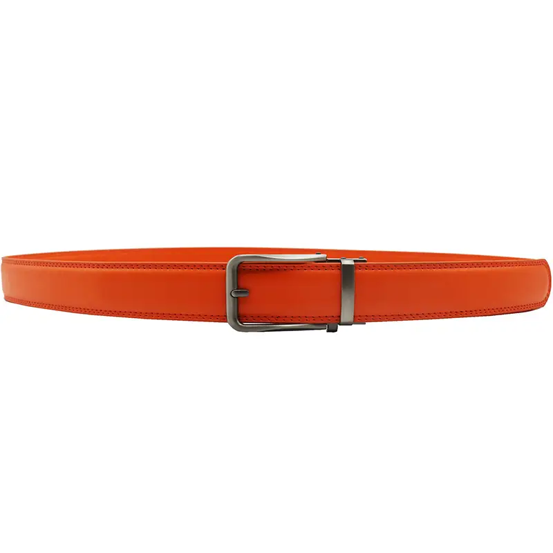 10-Color Export Men's Click Belt Fake Pin Belt Automatic Buckle Two-Layer Cowhide Leather Belt — feature 42