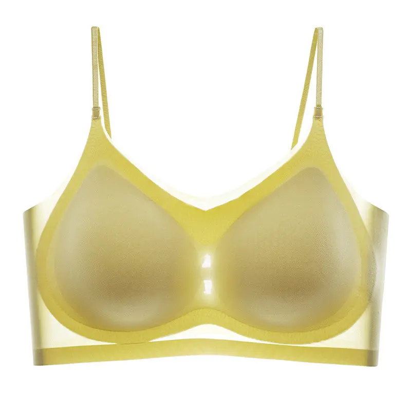 Summer New Ultra-thin Ice Silk Traceless Underwear Women's Rimless Sling Beautiful Back Big Chest Small Comfortable Breathable Bra