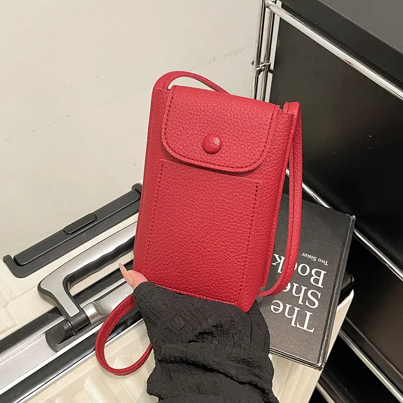 Red Leather Shoulder Crossbody Bag for Women 2025