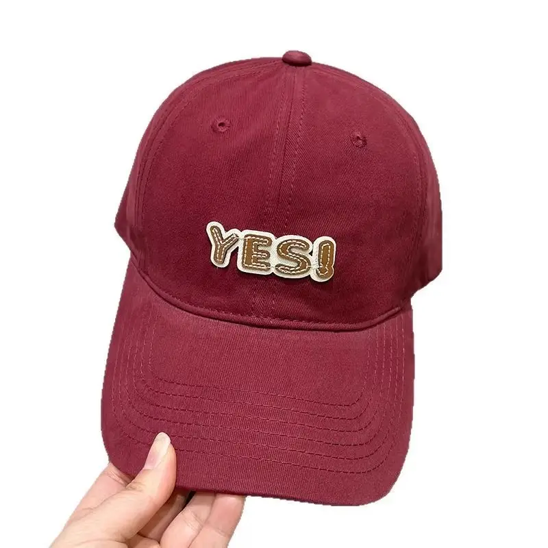 Maroon YESI Embroidered Baseball Cap for Women