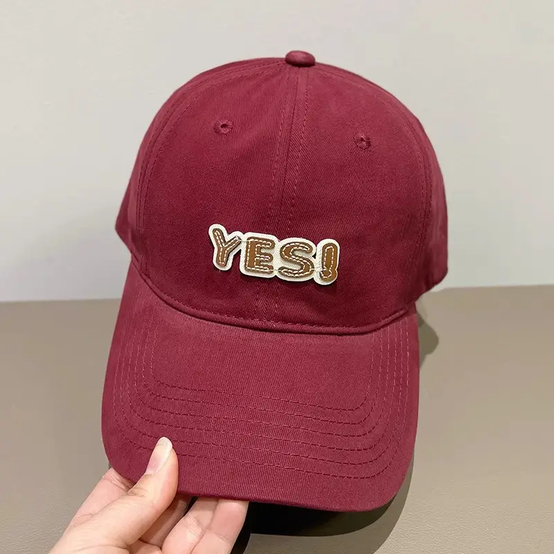 Maroon YESI Embroidered Baseball Cap for Women — feature 7