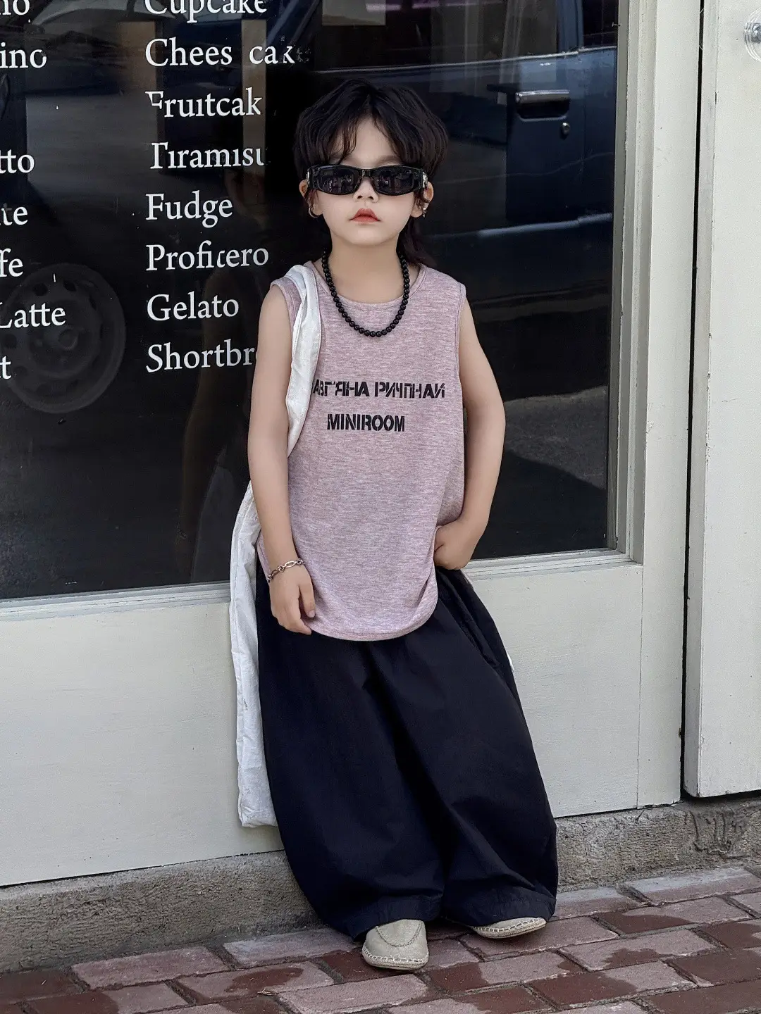 Kids Sleeveless Vest Summer Top T-Shirt Korean Style Loose Fit — feature 6