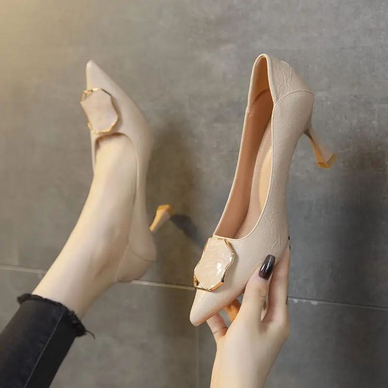 French-Style High Heels with Pointed Toes and Stiletto Heels, 2026 Spring and Autumn New Style, Shallow Mouth, Commuter Style, Goddess Style, Comfortable for Feet, Professional Single Shoes for Women - Image 4