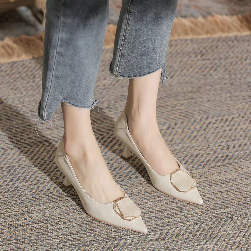 French-Style High Heels with Pointed Toes and Stiletto Heels, 2026 Spring and Autumn New Style, Shallow Mouth, Commuter Style, Goddess Style, Comfortable for Feet, Professional Single Shoes for Women - Image 6