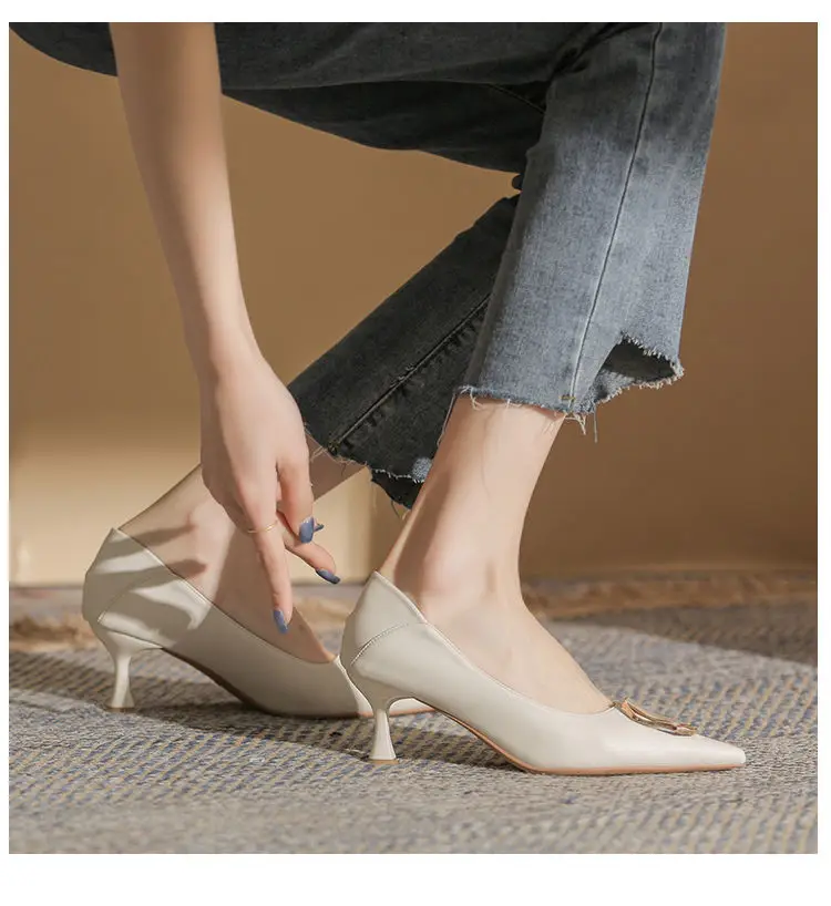 French-Style High Heels with Pointed Toes and Stiletto Heels, 2026 Spring and Autumn New Style, Shallow Mouth, Commuter Style, Goddess Style, Comfortable for Feet, Professional Single Shoes for Women — feature 6
