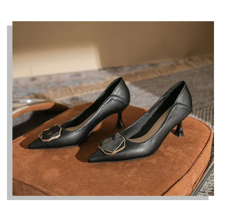 French-Style High Heels with Pointed Toes and Stiletto Heels, 2026 Spring and Autumn New Style, Shallow Mouth, Commuter Style, Goddess Style, Comfortable for Feet, Professional Single Shoes for Women — feature 7
