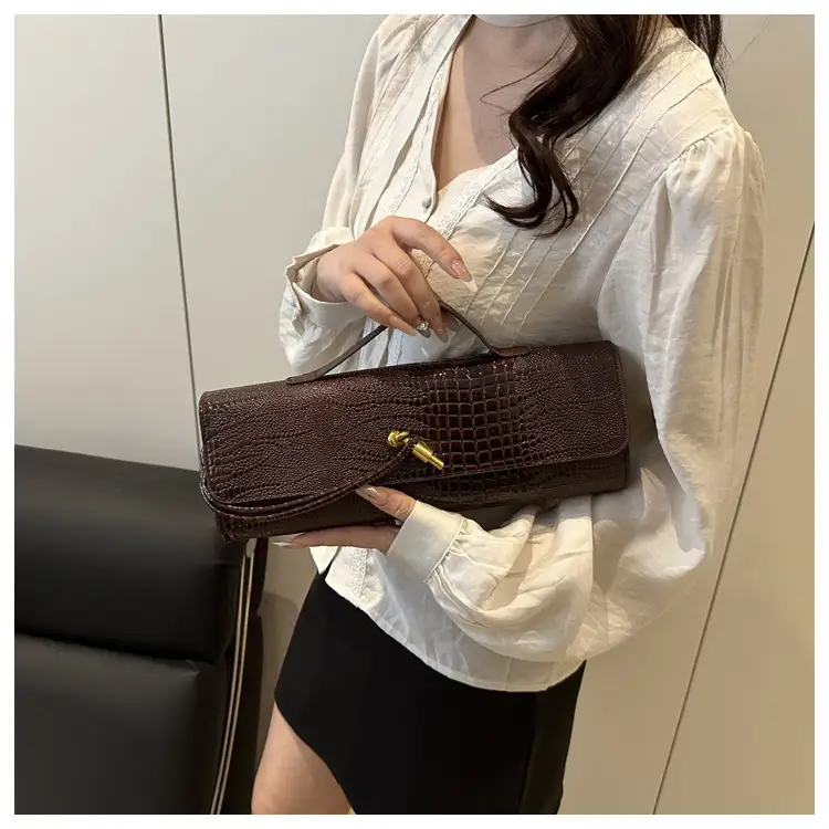 Red Croc Leather Shoulder Bag for Women 2025 — feature 23