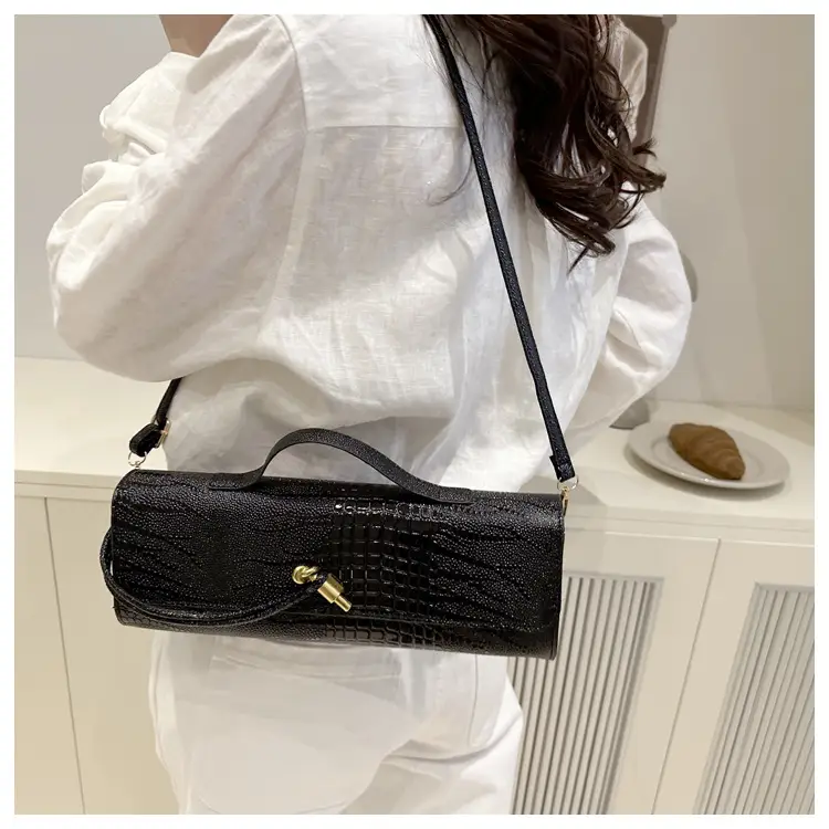 Red Croc Leather Shoulder Bag for Women 2025 — feature 35