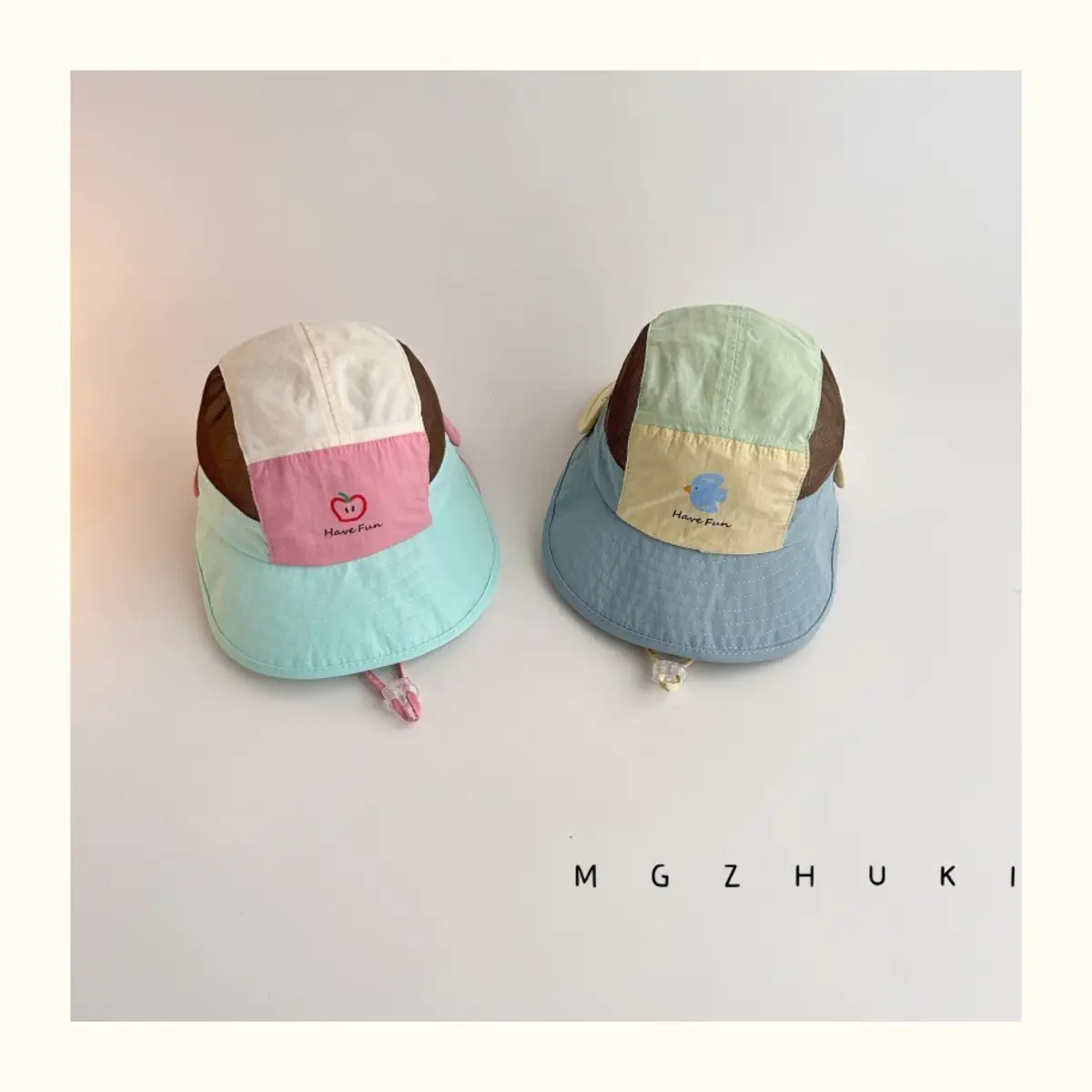 Baby Sun Hat with Green Tree Embroidery, Beige & Brown, Quick-Drying, Double Brim — feature 11