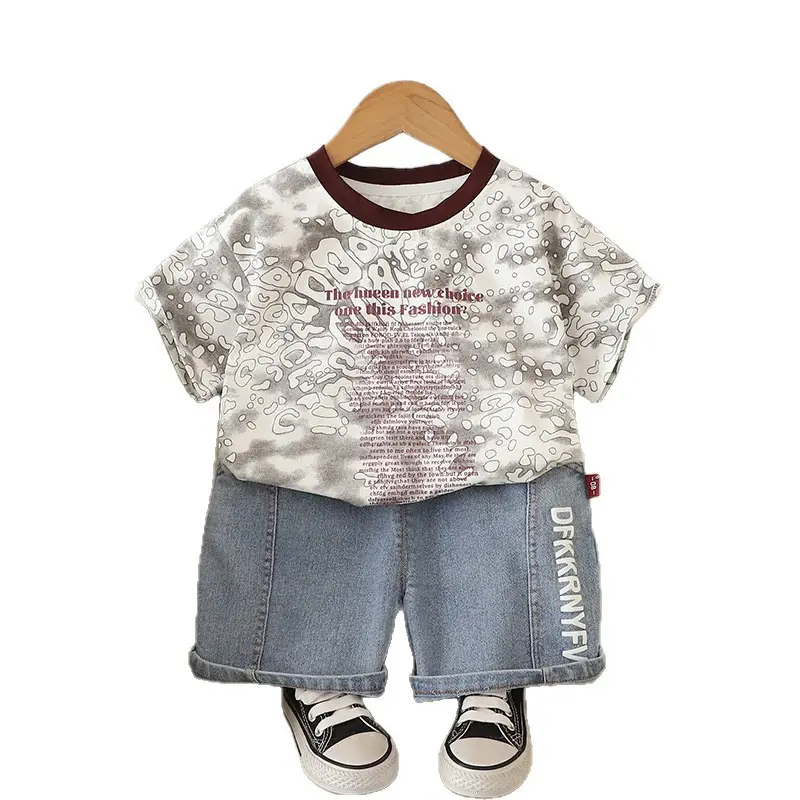 Kids Floral Print T-Shirt Shorts Set Summer Wear - Image 6