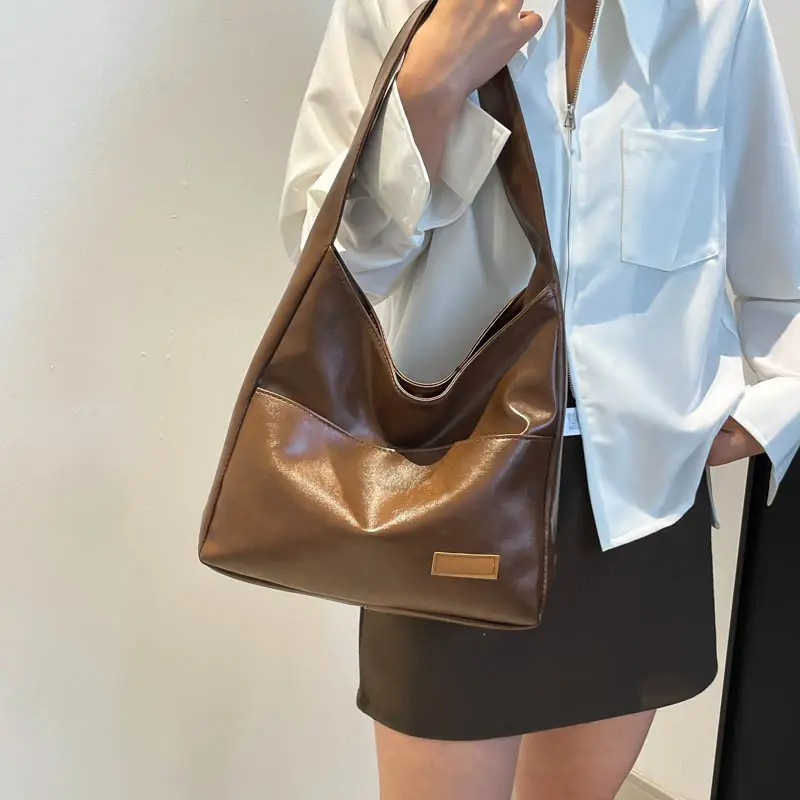 Large Capacity Retro Bag Female College Student Texturistic Commuter Tote Bag - Image 8