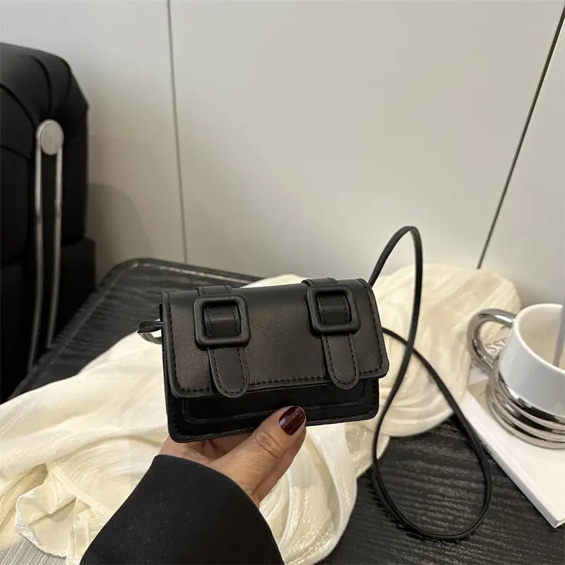 Small Square Bag for Women Tan Leather Shoulder Crossbody - Image 11