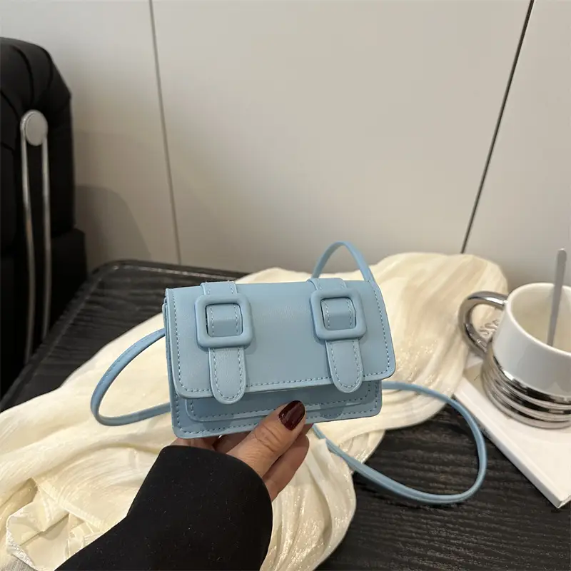 Small Square Bag for Women Tan Leather Shoulder Crossbody - Image 13