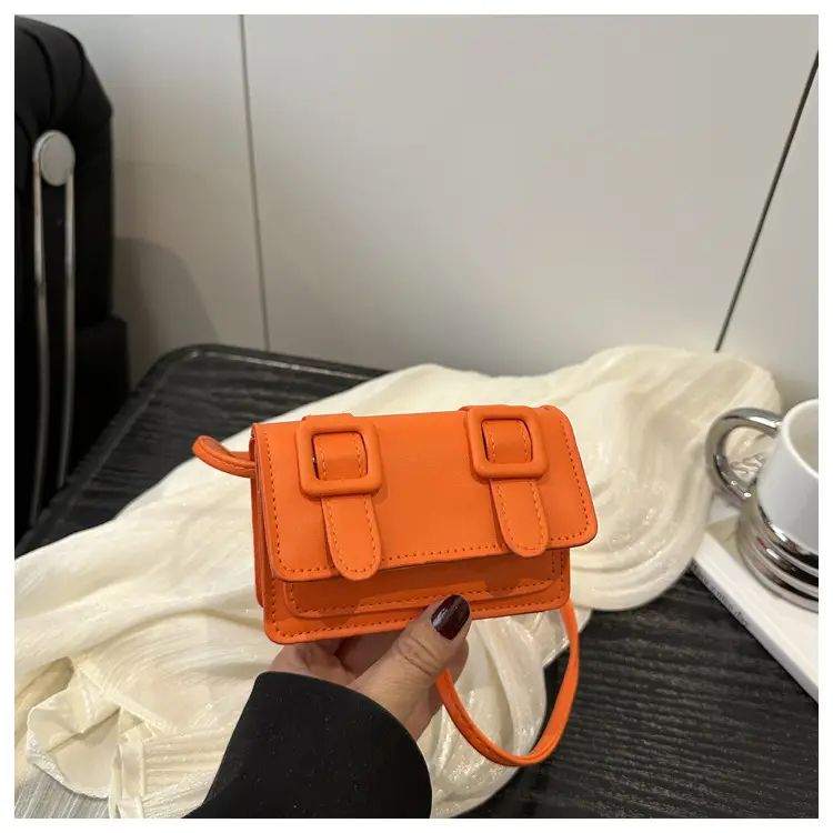 Small Square Bag for Women Tan Leather Shoulder Crossbody — feature 29