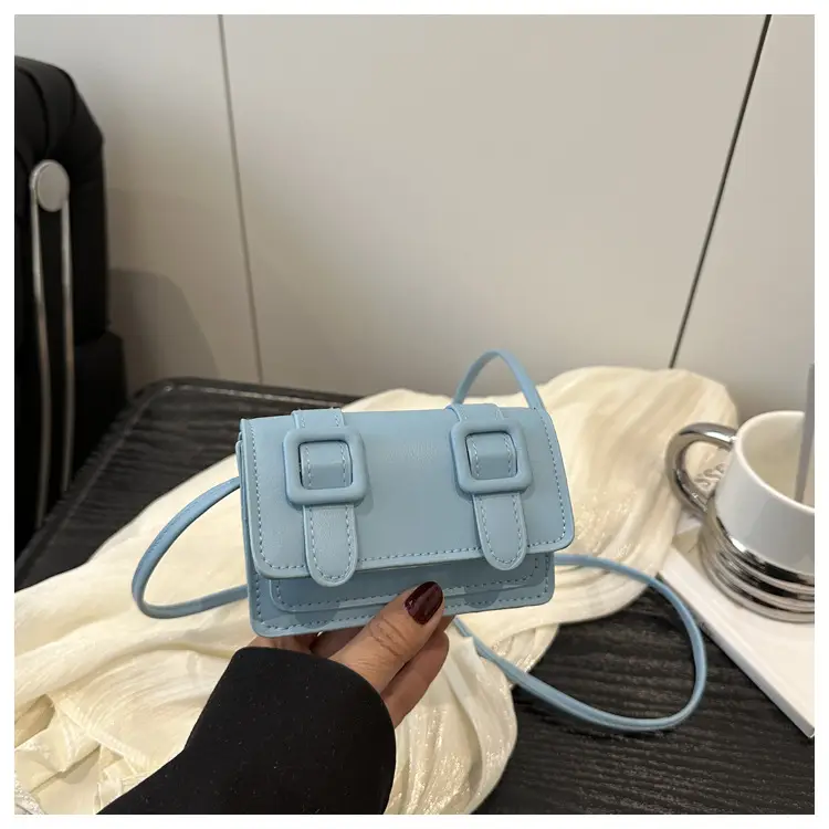 Small Square Bag for Women Tan Leather Shoulder Crossbody — feature 33
