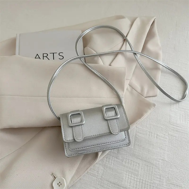 Small Square Bag for Women Tan Leather Shoulder Crossbody - Image 3