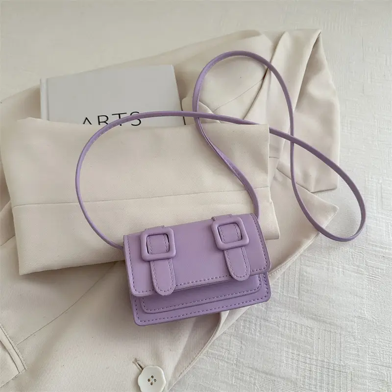 Small Square Bag for Women Tan Leather Shoulder Crossbody - Image 8