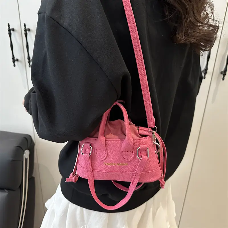Pink Leather Shoulder Bag for Women 2025 New Style - Image 4