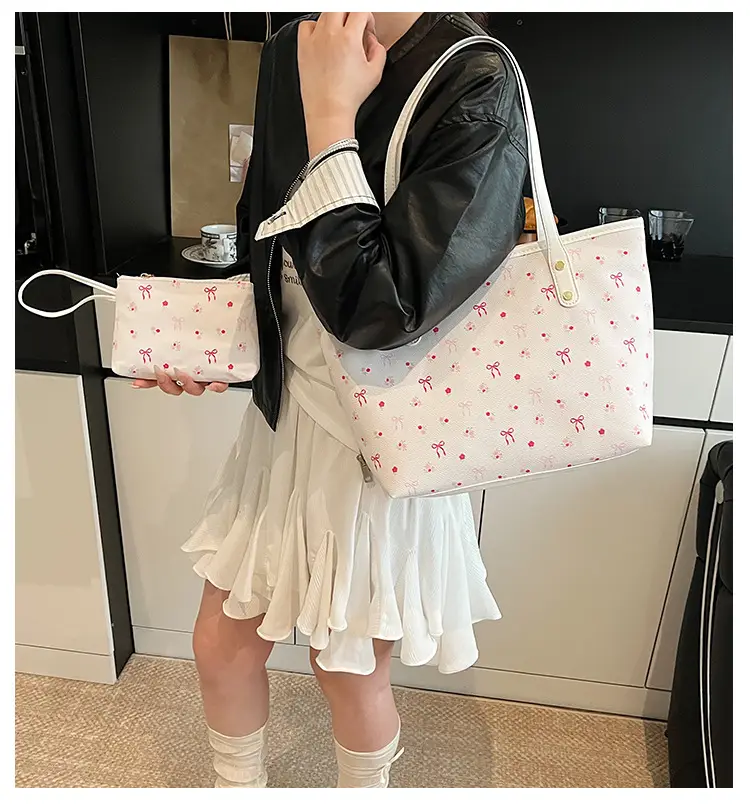Women Printed Crossbody Tote Bag Large Capacity Sweet Design — feature 1