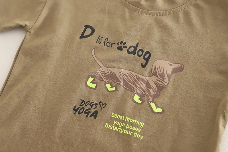 Kids Dog Print Orange T-Shirt Set for Boys — feature 8