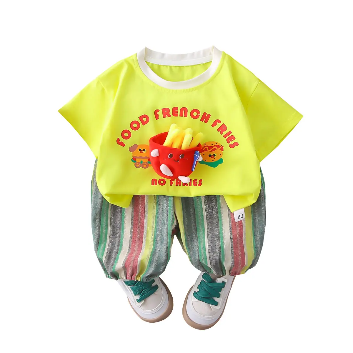 2025 Kids Cotton Fries T-Shirt Shorts Set — feature 20