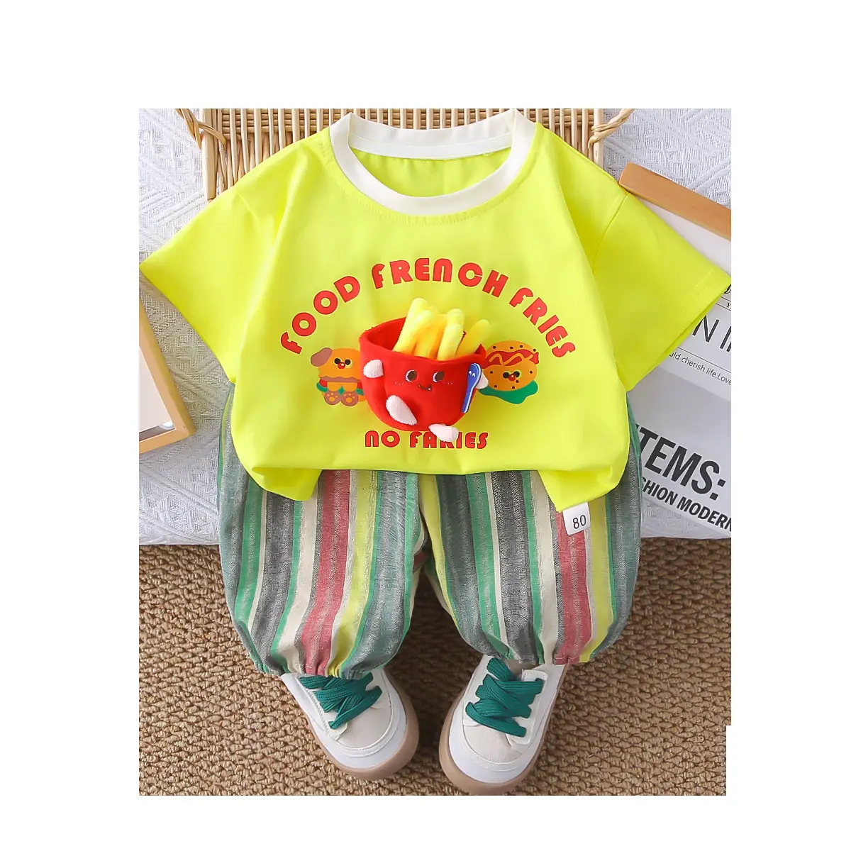 2025 Kids Cotton Fries T-Shirt Shorts Set — feature 21