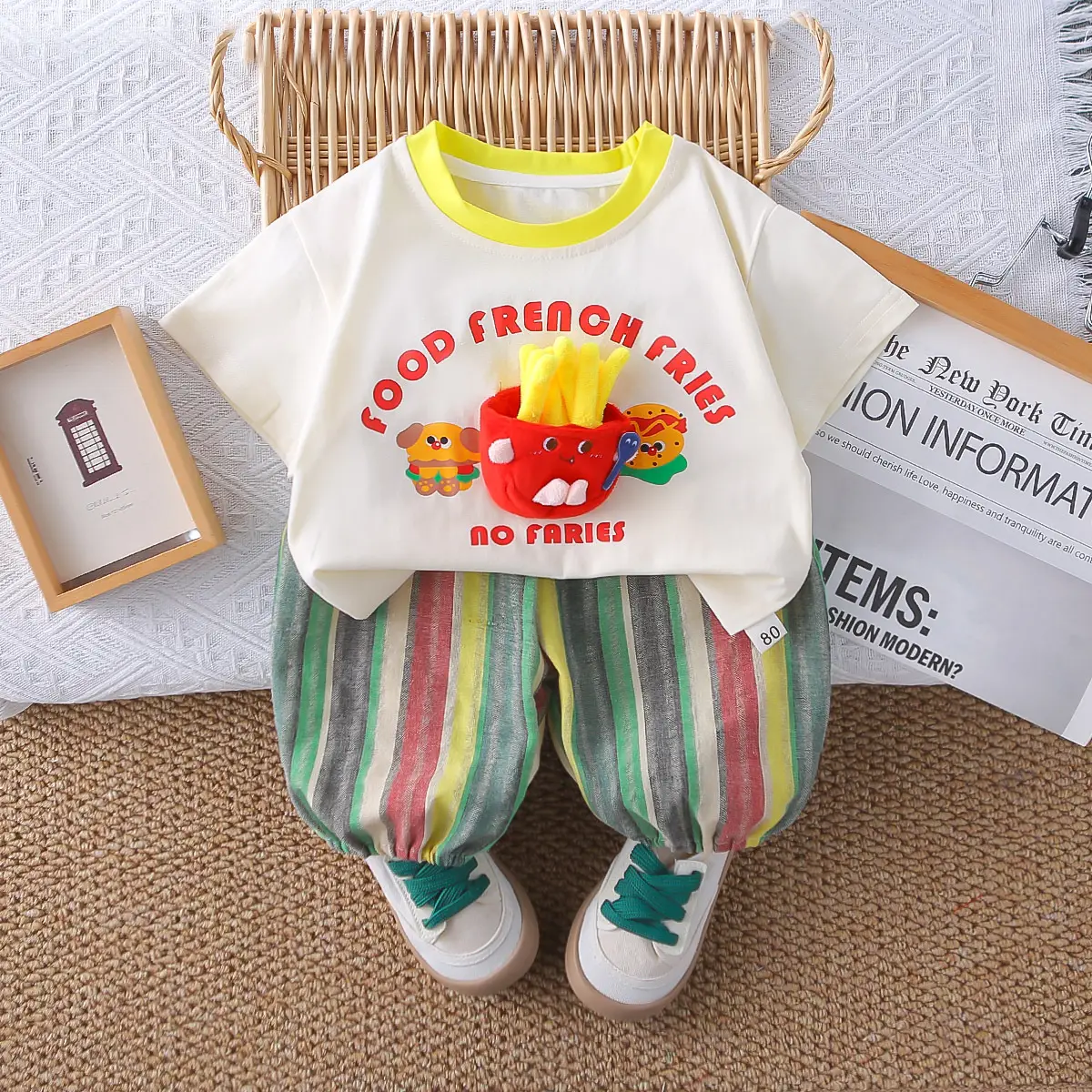 2025 Kids Cotton Fries T-Shirt Shorts Set — feature 7