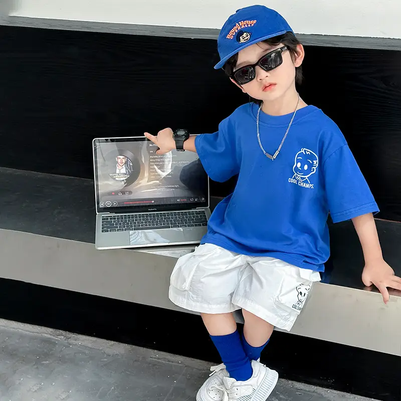 Boys Blue Cool Champs Short Sleeve T-Shirt 2025 - Image 7