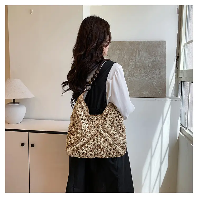 Korean Style Crossbody Bag with Braided Straw Handle — feature 19
