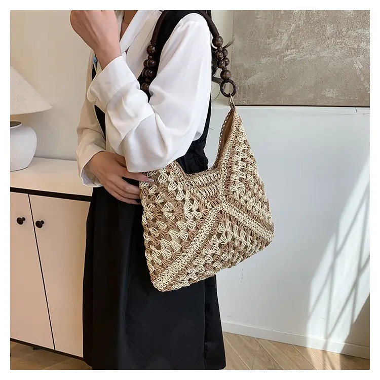 Korean Style Crossbody Bag with Braided Straw Handle — feature 20