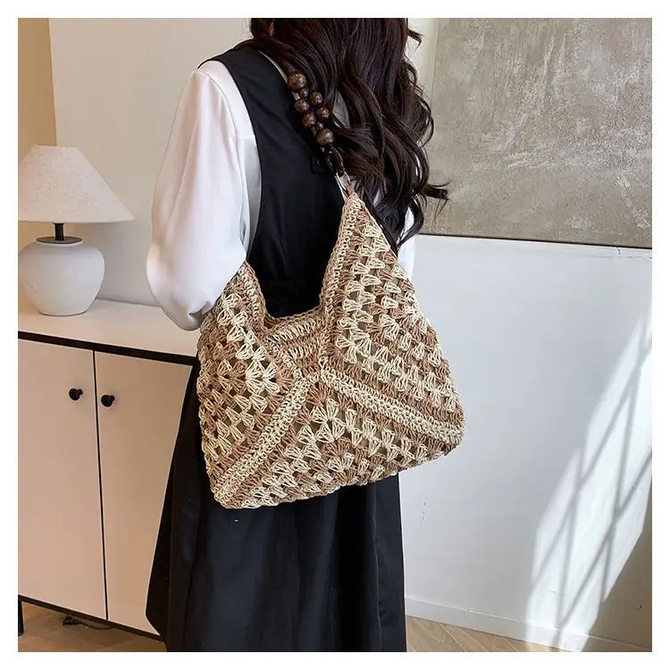 Korean Style Crossbody Bag with Braided Straw Handle — feature 21