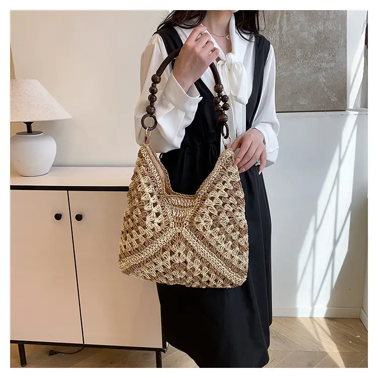 Korean Style Crossbody Bag with Braided Straw Handle — feature 22