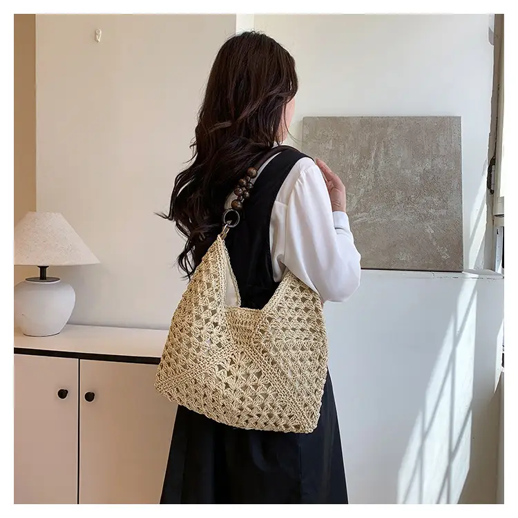 Korean Style Crossbody Bag with Braided Straw Handle — feature 24