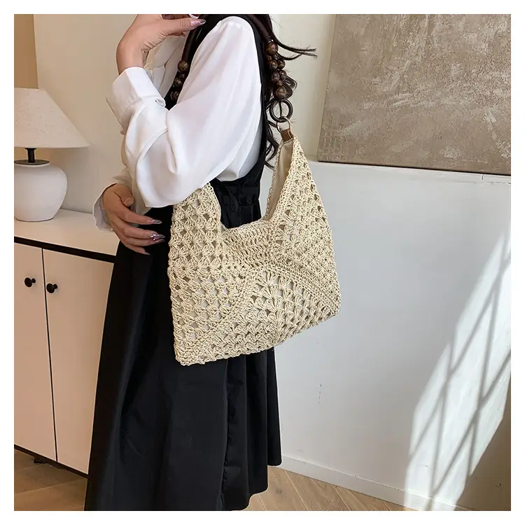 Korean Style Crossbody Bag with Braided Straw Handle — feature 25